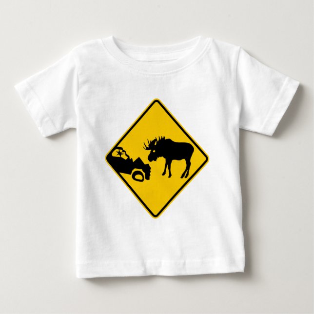 Camiseta Para Bebê Sinal de aviso dos alces do parque nacional de (Frente)