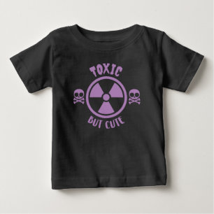Camiseta Para Bebê Sinal de Aviso Tóxico Mas Cortês