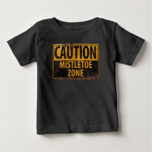 Camiseta Para Bebê Sinal de beijo do Natal da zona do visco do