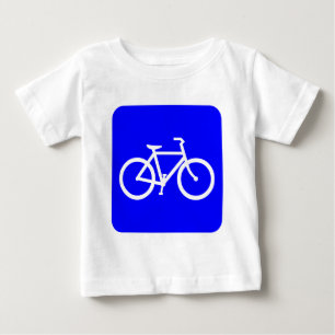 Camiseta Para Bebê Sinal de Bicicleta - Azul