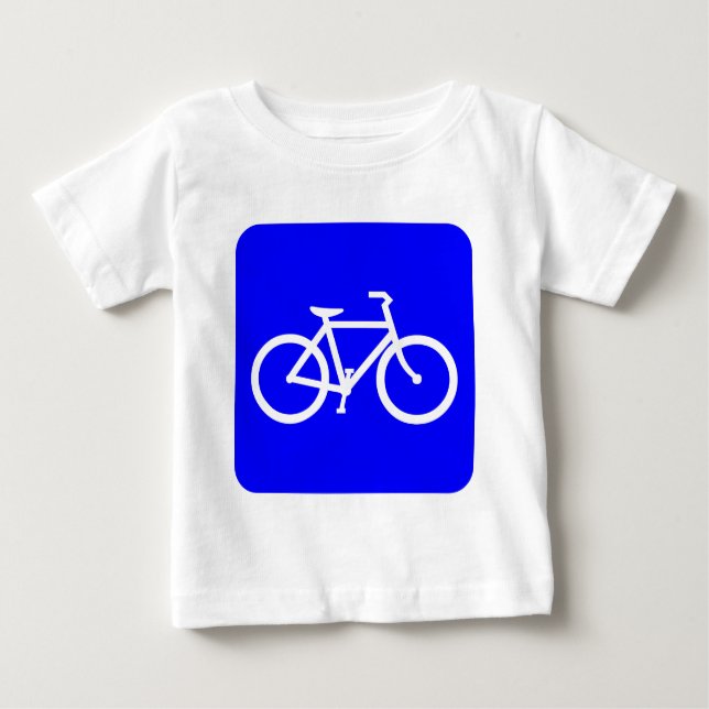 Camiseta Para Bebê Sinal de Bicicleta - Azul (Frente)