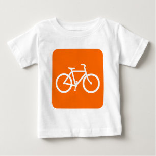 Camiseta Para Bebê Sinal de Bicicleta - Branco
