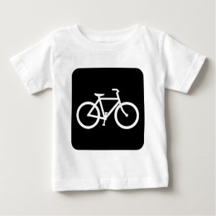Camiseta Para Bebê Sinal de Bicicleta - Preto