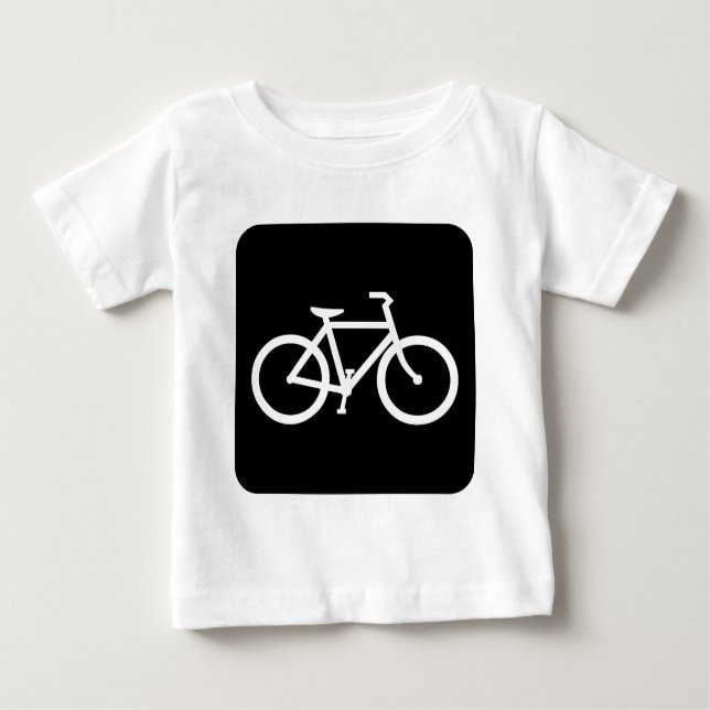 Camiseta Para Bebê Sinal de Bicicleta - Preto (Frente)