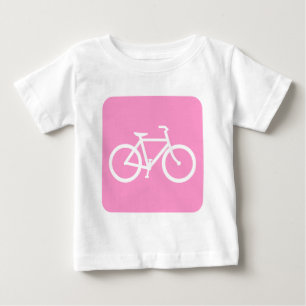Camiseta Para Bebê Sinal de Bicicleta - Rosa