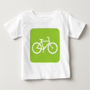 Camiseta Para Bebê Sinal de Bicicleta - Verde Marciano
