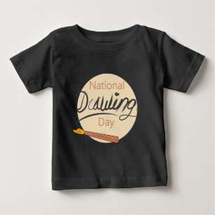 Camiseta Para Bebê Sinal de Dia de Desenho Nacional
