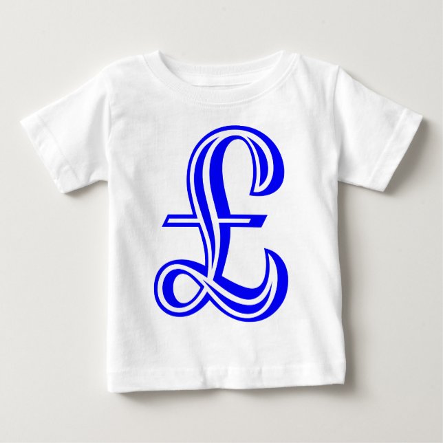 Camiseta Para Bebê Sinal de libra - Azul (Frente)
