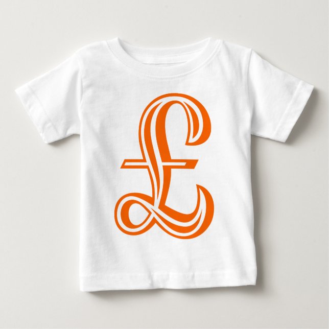 Camiseta Para Bebê Sinal de libra - Laranja (Frente)