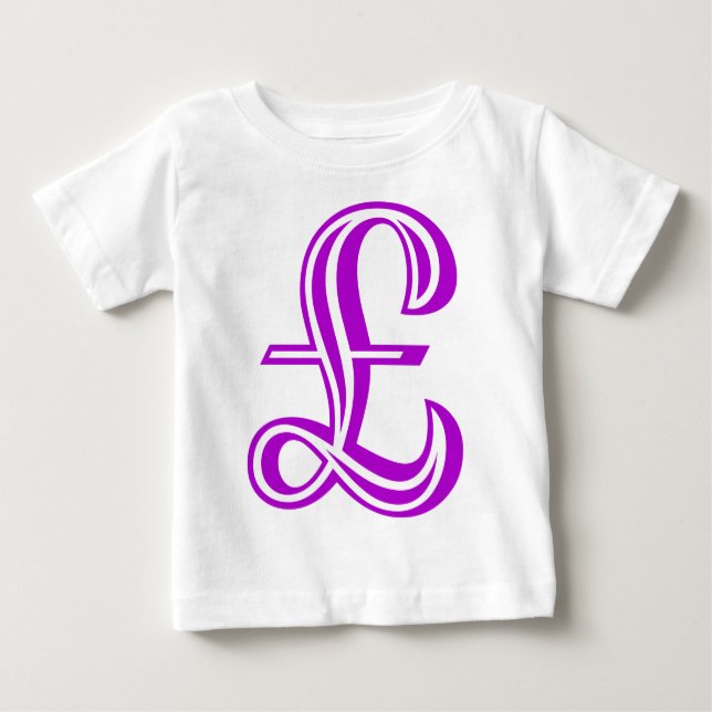Camiseta Para Bebê Sinal de libra - Roxo (Frente)