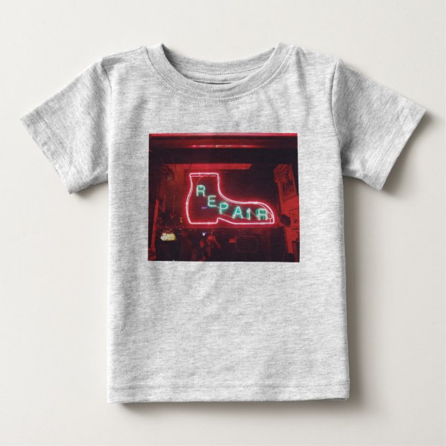Camiseta Para Bebê Sinal de Neon NYC (Frente)