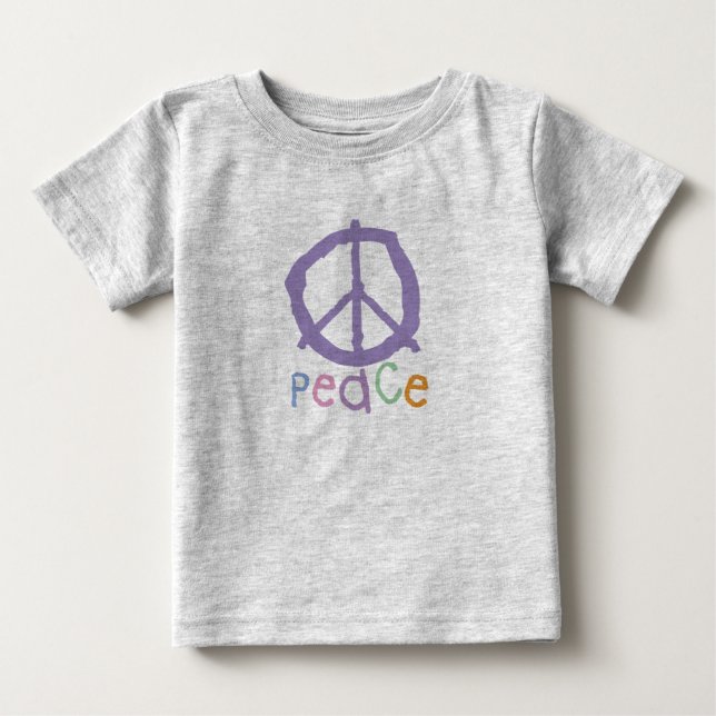 Camiseta Para Bebê Sinal de paz da criança (Frente)
