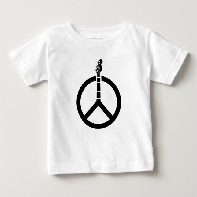Camiseta Para Bebê Sinal de Paz de Violão (Frente)