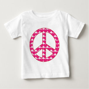 Camiseta Para Bebê Sinal de paz do coração