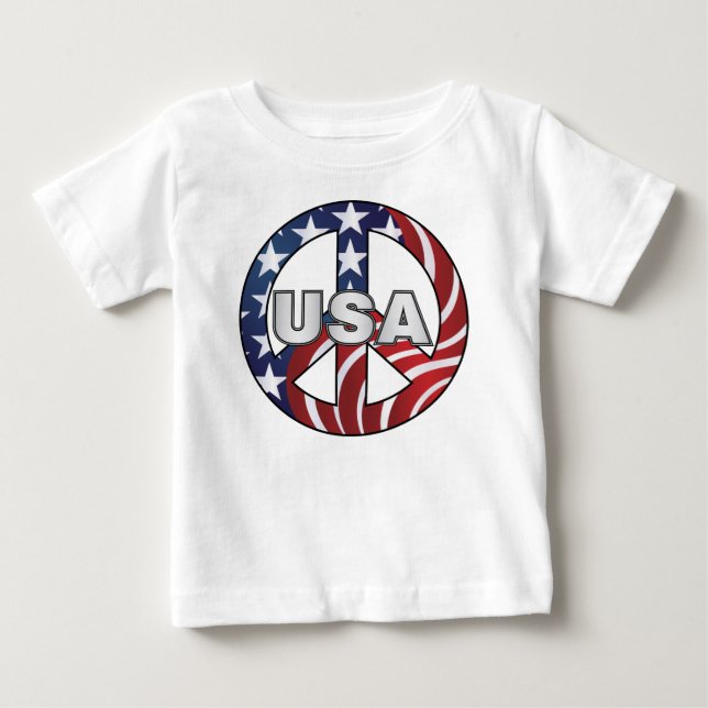 Camiseta Para Bebê Sinal de paz dos EUA (Frente)