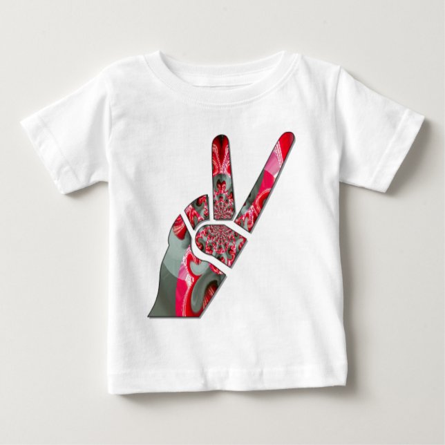 Camiseta Para Bebê Sinal de paz manual (Frente)