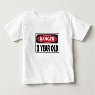 Camiseta Para Bebê Sinal de Perigo 1 Ano