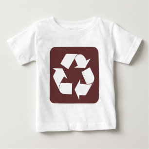 Camiseta Para Bebê Sinal de reciclagem - Castanho Escuro