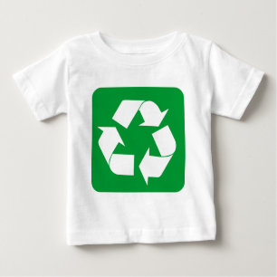 Camiseta Para Bebê Sinal de reciclagem - Verde Grass