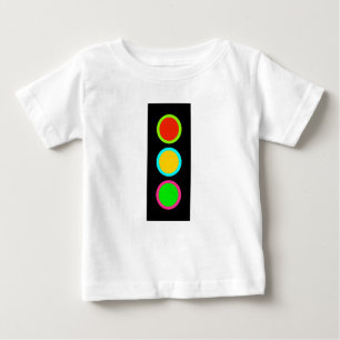 Camiseta Para Bebê Sinal de Tráfego Paragem-Cuidado-Ir Mod Interrompe
