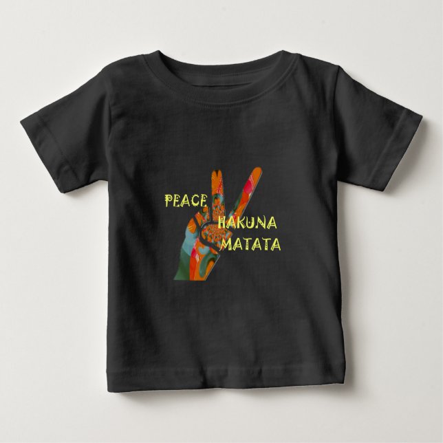 Camiseta Para Bebê Sinal de Vibes de Hakuna Matata (Frente)