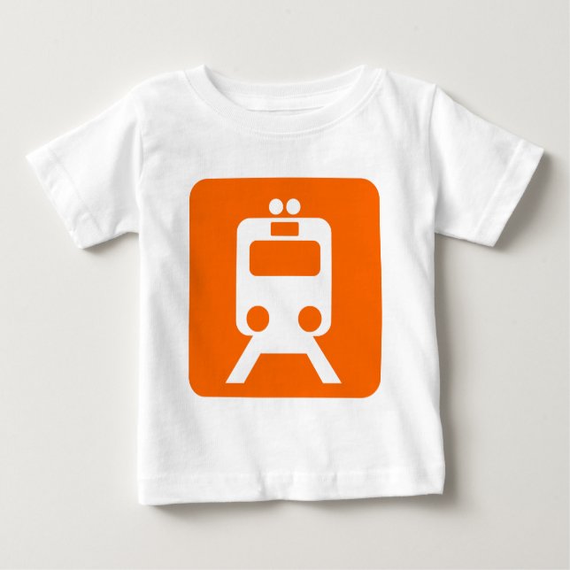 Camiseta Para Bebê Sinal do comboio - Laranja (Frente)