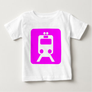 Camiseta Para Bebê Sinal do comboio - Magenta