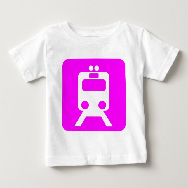 Camiseta Para Bebê Sinal do comboio - Magenta (Frente)