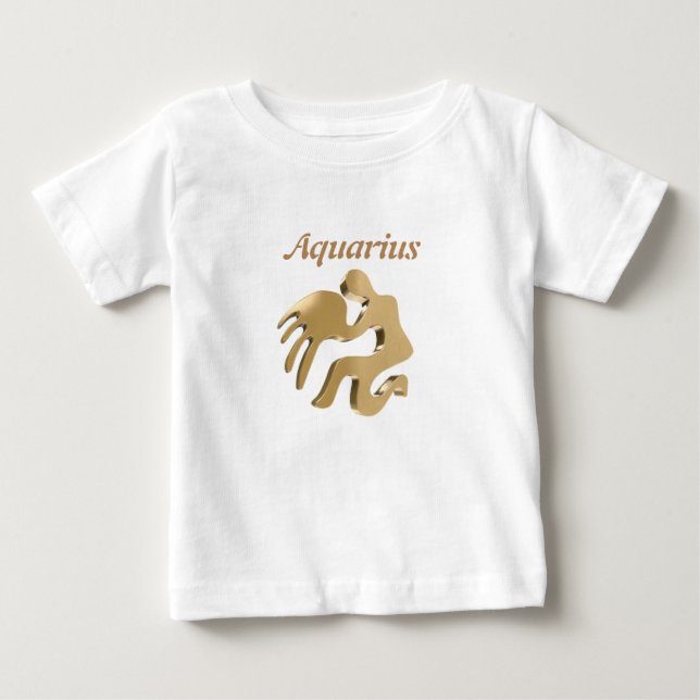 Camiseta Para Bebê Sinal do ouro do Aquário (Frente)