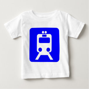 Camiseta Para Bebê Sinal do trem - Azul