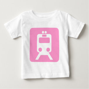 Camiseta Para Bebê Sinal do trem - rosa