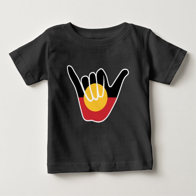 Camiseta Para Bebê Sinalizador aborígena australiano Shaka sinal de a (Frente)
