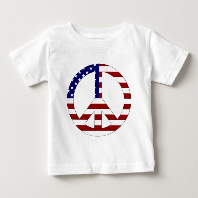 Camiseta Para Bebê Sinalizador americano Peace : EUA (Frente)
