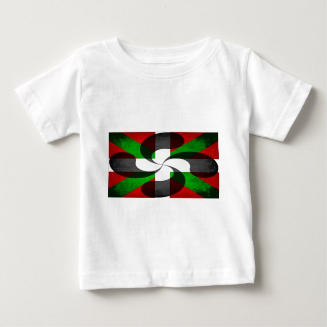 Camiseta Para Bebê Sinalizador Basco e Cruz (Frente)