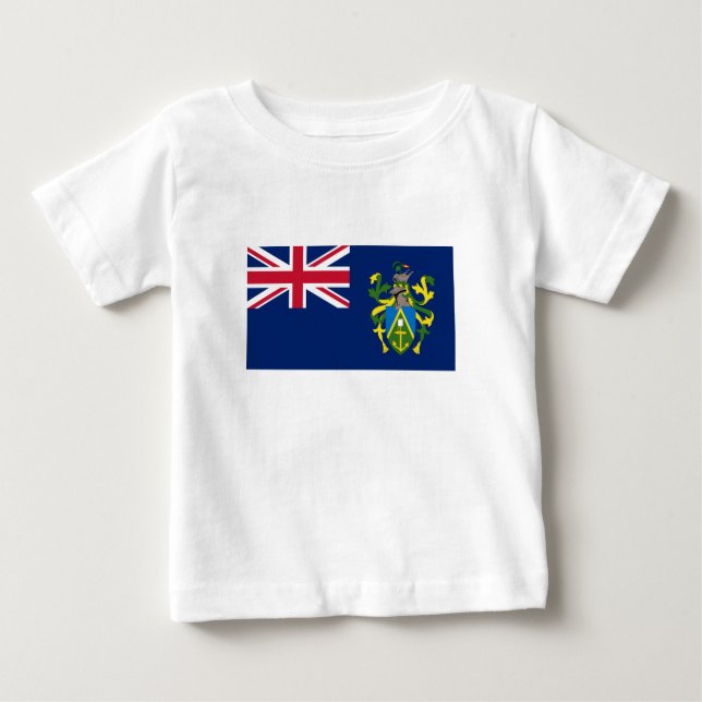 Camiseta Para Bebê Sinalizador das Ilhas Pitcairn (Frente)