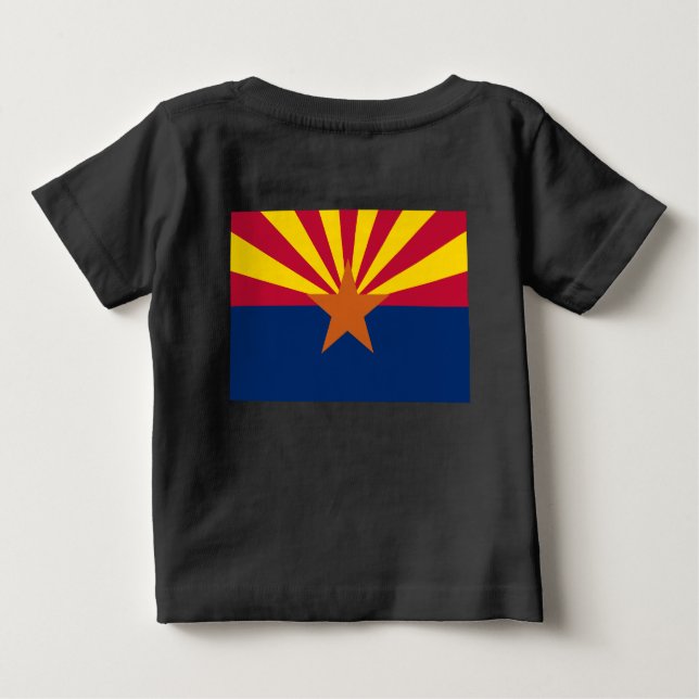 Camiseta Para Bebê Sinalizador de arizona: Definindo Star Sun, O Esta (Verso)
