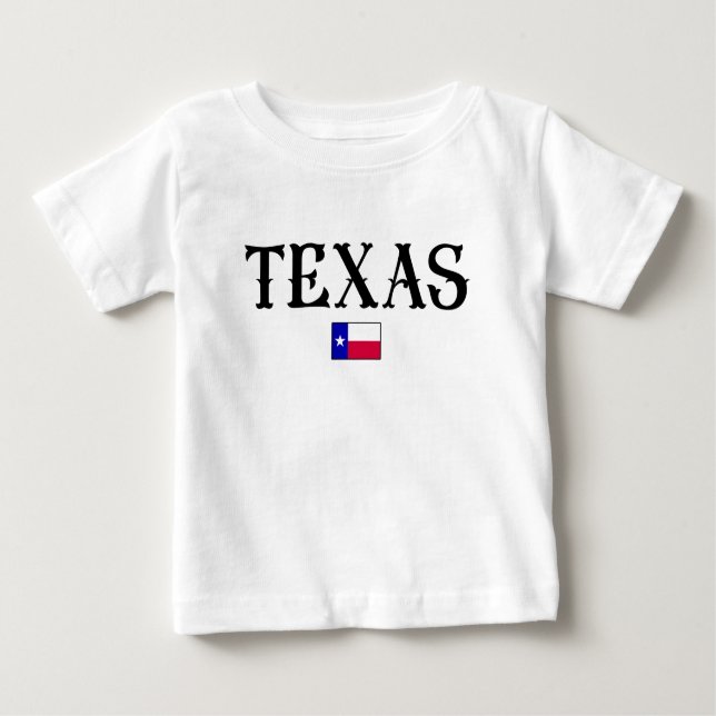 Camiseta Para Bebê Sinalizador de Mapa Estatal do Texas EUA (Frente)