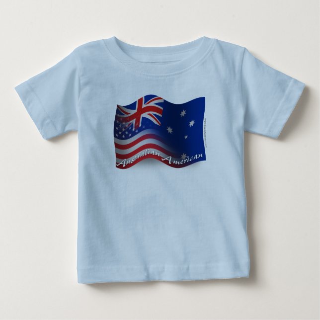 Camiseta Para Bebê Sinalizador de onda australiano-americano (Frente)