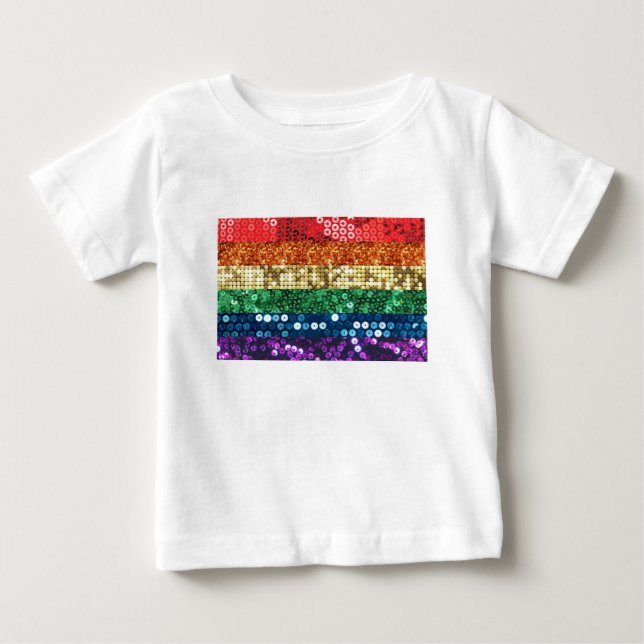 Camiseta Para Bebê sinalizador de orgulho sequencial (Frente)
