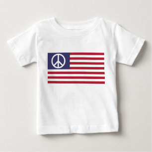 Camiseta Para Bebê Sinalizador de Paz dos Estados Unidos