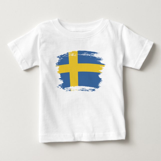 Camiseta Para Bebê sinalizador de suecia (Frente)