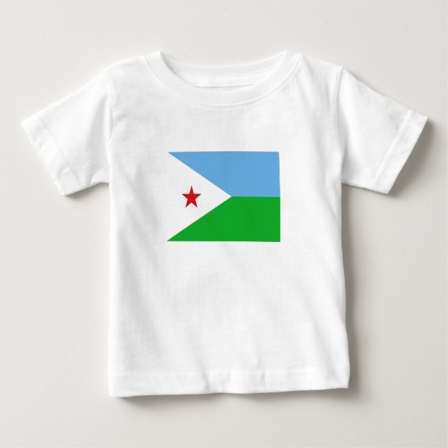Camiseta Para Bebê Sinalizador Djibouti (Frente)