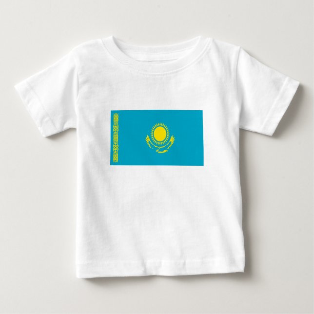 Camiseta Para Bebê Sinalizador do Cazaquistão (Frente)