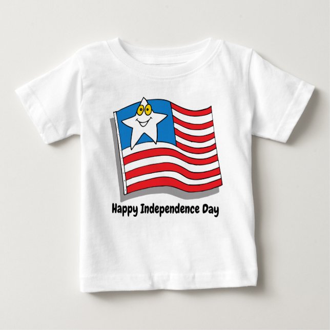 Camiseta Para Bebê Sinalizador do Dia da Independência (Frente)