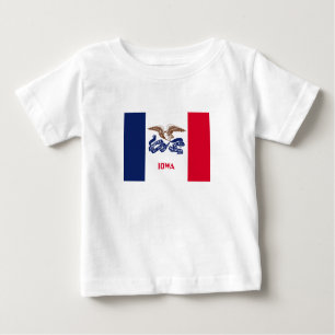 Camiseta Para Bebê Sinalizador do Estado de Iowa