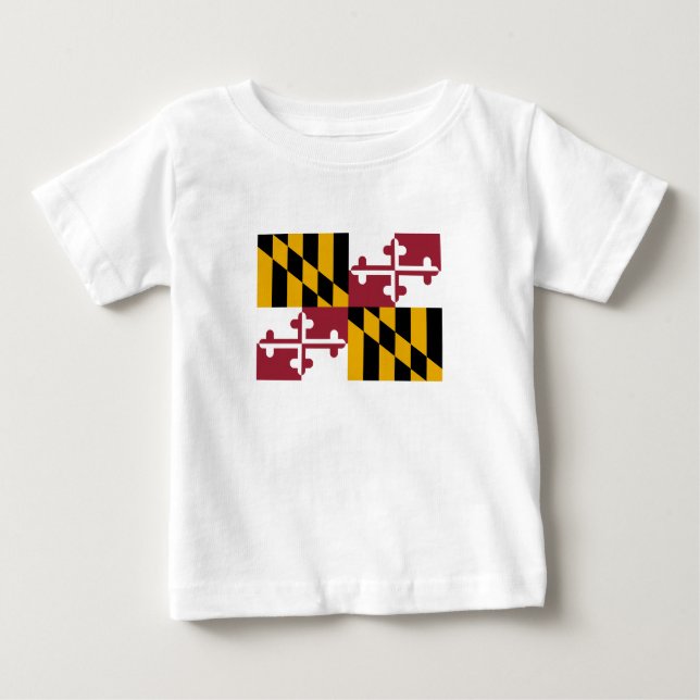 Camiseta Para Bebê Sinalizador do Estado de Maryland (Frente)