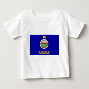 Camiseta Para Bebê Sinalizador do Estado do Kansas