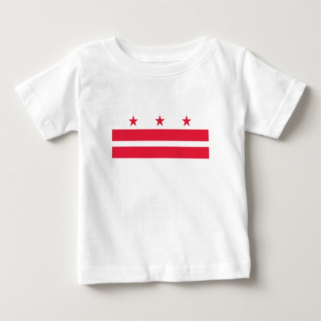 Camiseta Para Bebê Sinalizador do Estado Washington DC (Frente)