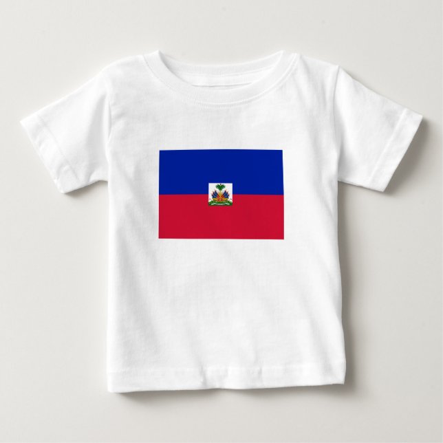 Camiseta Para Bebê Sinalizador do Haiti (Frente)