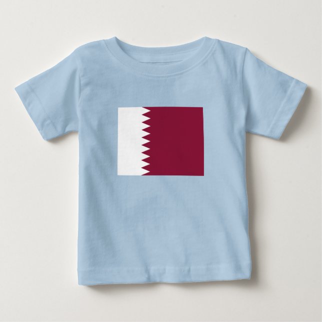 Camiseta Para Bebê Sinalizador do Qatar (Frente)